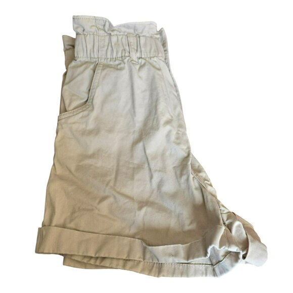 High-Waisted Paperbag Shorts Beige Size 8 Elastic Waist Forever 21 JJ3864 - Picture 3 of 6